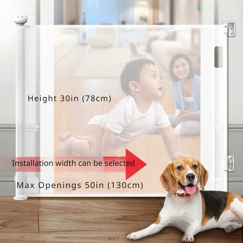 Retrátil Child Safety Door Stop, Extra Wide Door para Stair Isolate, Tall Pet, Dog Security and Protection