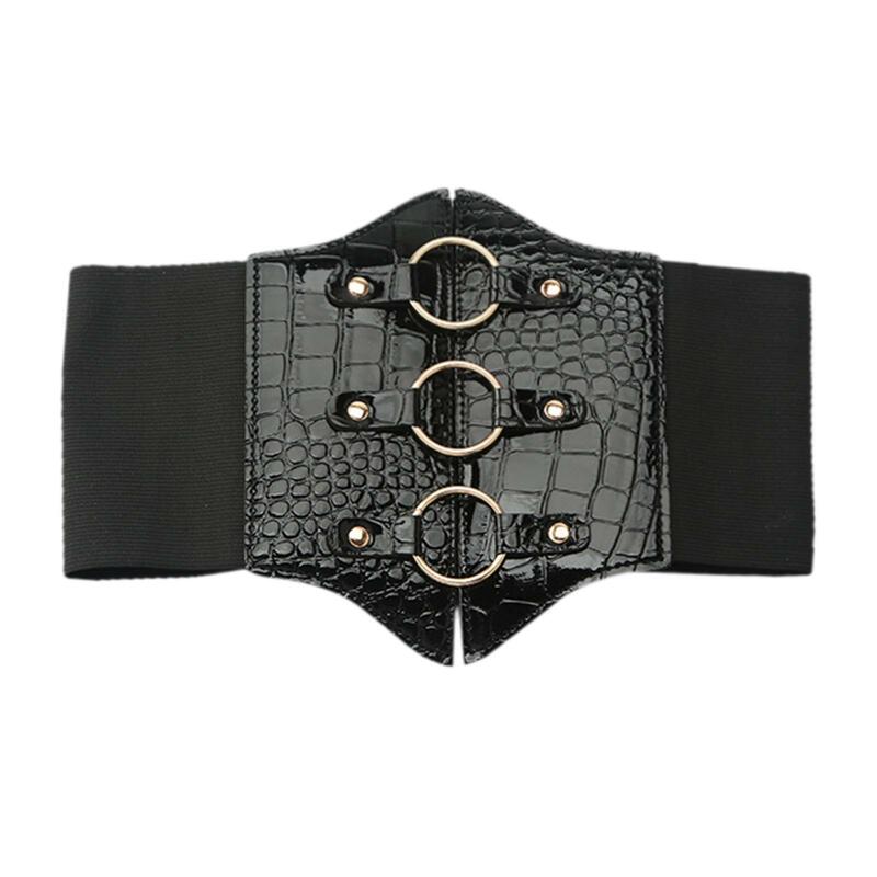 Fashion Women Charm Waistband Wide Belt Belt Cummerbund Jewelry Body Belts Leather Stretch for Cosplay Jeans Dresses Party