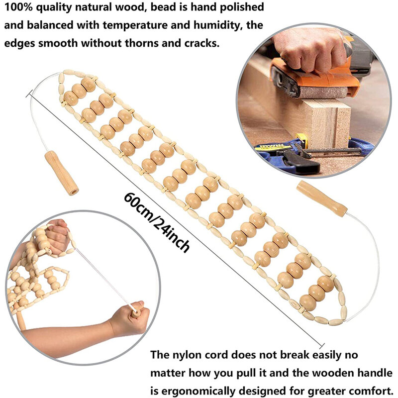 أدوات مساج علاج الخشب-مدلك لمفي-أدوات خشبية للتدليك لتخفيف آلام العضلات في جميع أنحاء الجسم