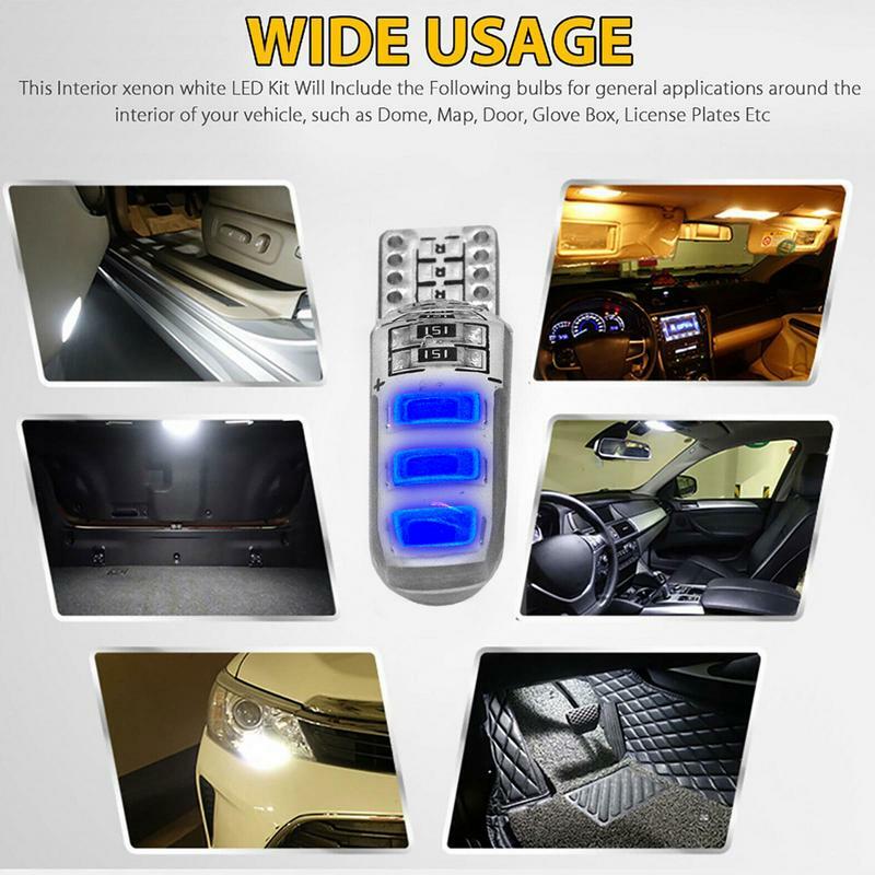 Car Width Light 12V Automotive License Plate Light Tag Lamp Tail Signal Lamp T10 Width Light Car Clearance Lights LED Bulbs For