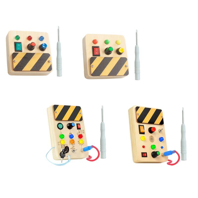 Toddlers Busy Board Lights Switch Toy Learning Game giocattolo da viaggio per celebrazioni in età prescolare attività per l'asilo bambini