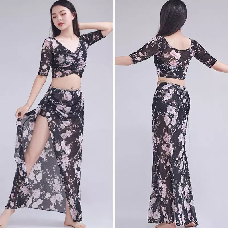 Belly Dance Top Skirt Set Practice Clothes Long Skirt Suit Luxury Performance Carnaval Party Stage Costume Sexy Woman Dance Wear