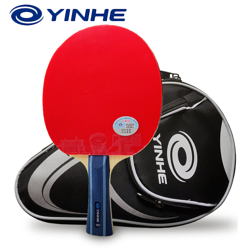 Yinhe 07B Tischtennis Schläger 5 Holz Ping Pong Schläger Elastische Gummi mit ITTF Genehmigt Schnell Angriff mit Schleife