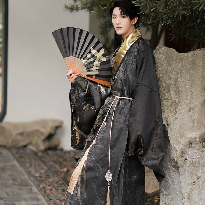 Caneta de tinta para homens, JS Yunling Hanfu Robe, Woven Gold Splash, fita preta dominadora, balanço interno