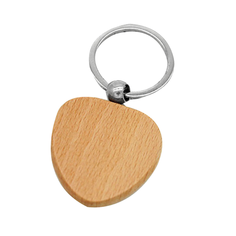 Пустая деревянная цепочка для ключей в форме сердца, 50 шт., деревянная бирка для ключей «сделай сам», деревянные аксессуары против потери, бирки, можно гравировать, DIY подарки