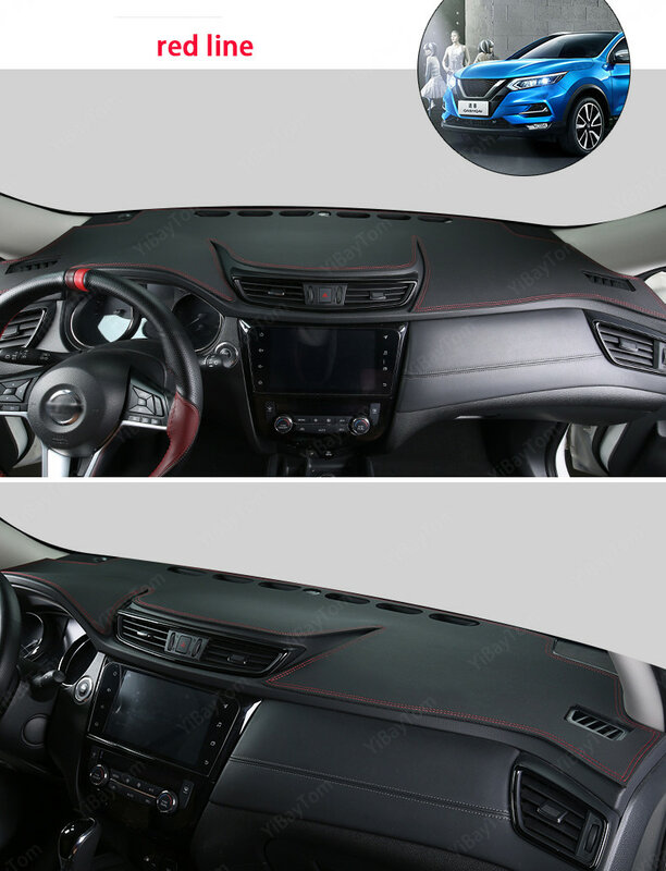 หนัง PU คุณภาพสูง Dashboard Anit-Slip Anti-UV ฝาครอบแผ่นป้องกันพรมสำหรับ Nissan Qashqai J11 2014-2020อุปกรณ์เสริม
