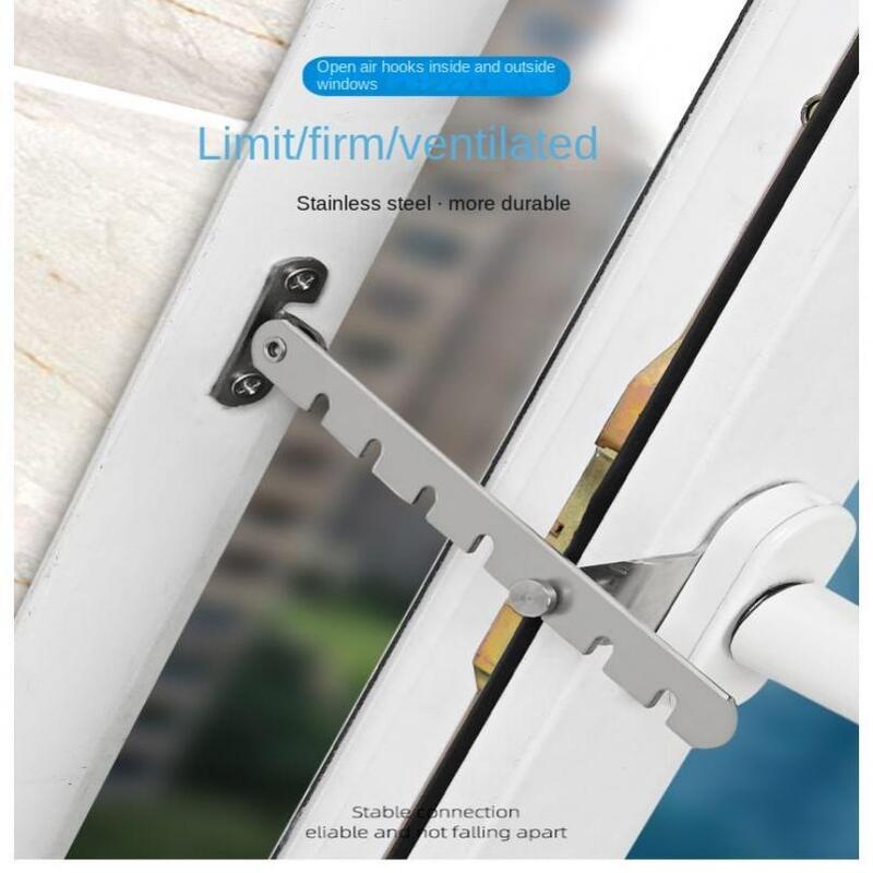 Window Support Wind Hook  Limiter Wind  Adjustable Stainless   Stay Window Sash Lock for Child Home Safety Protection