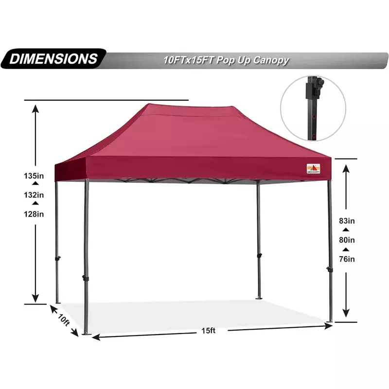 Tenda kanopi Pop Up 10x15 komersial seri bebas ongkos kirim Taman tahan air luar ruangan tenda perlengkapan berkemah tempat berlindung