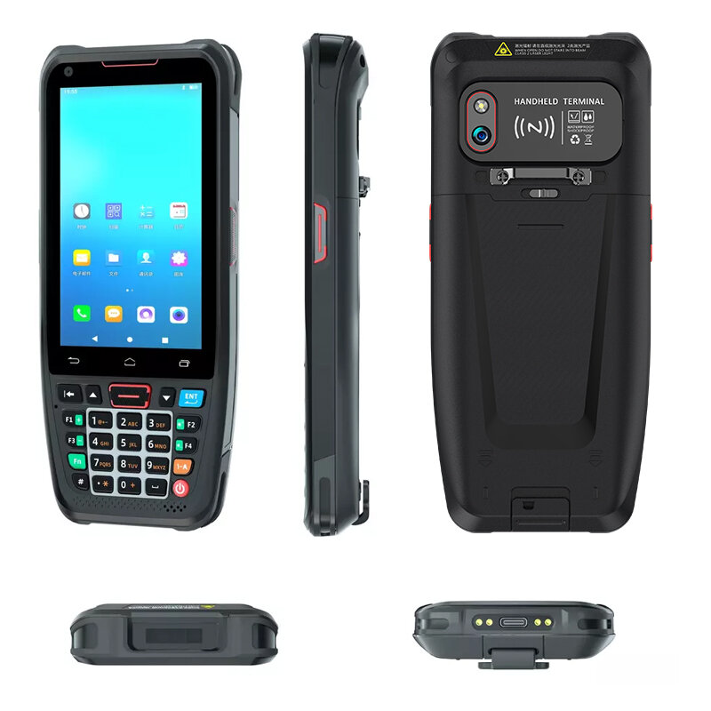 Pda barcode nfc gerät android handheld mobile pos terminal mit drucker win ce android wifi pdas android 9,0 pdas