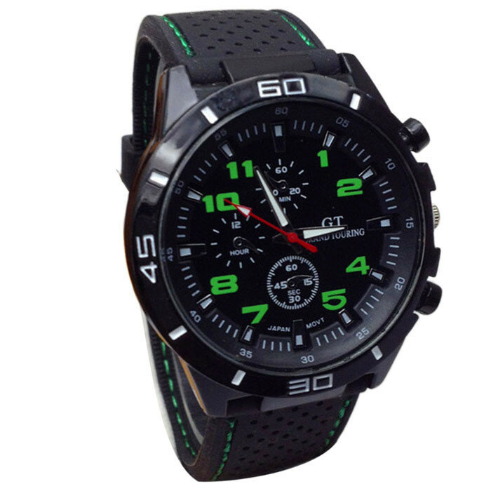 Quartz Sport Wristwatch para homens, Relógios masculinos, Luxury Business Silicone Band, Relógio de alta qualidade