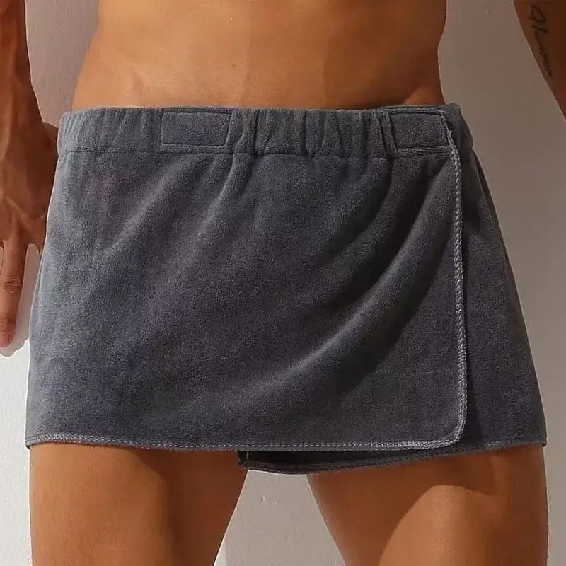 ชุดนอนกางเกงผ้าเช็ดตัวหนาข้างผ้าไมโครไฟเบอร์ชุดนอนชุดนอนผ้านุ่มชุดคลุมอาบน้ำเซ็กซี่สั้นสำหรับผู้ชาย