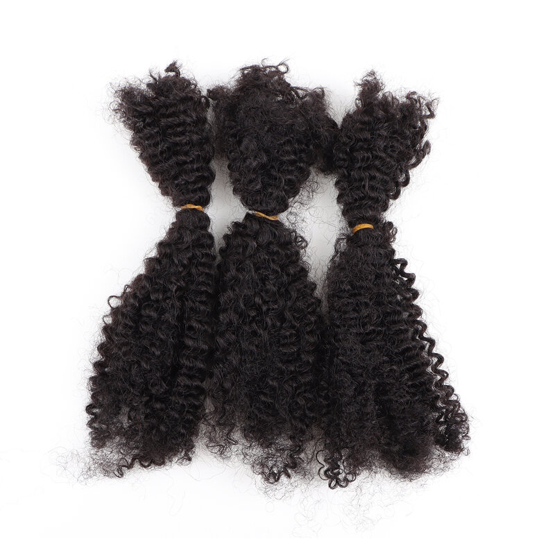 Orientfashion-Extensions de cheveux afro crépus bouclés, mèches de tressage humain Microlocs, cheveux en vrac pour tressage, crochet noir naturel 4C