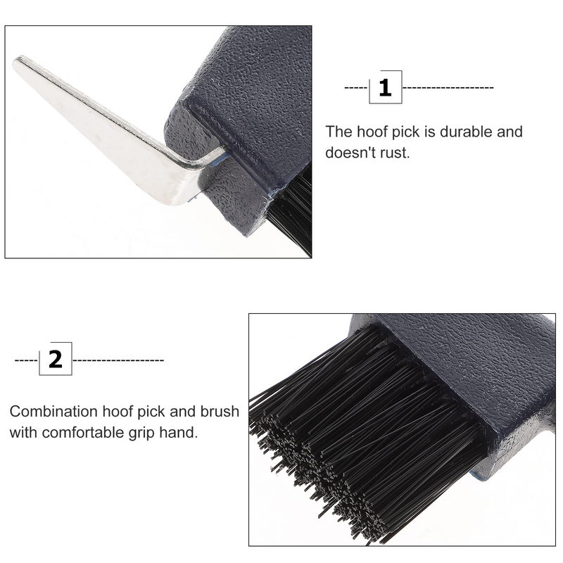Anti-Slip Grip Hoof Pick Rubber With Brush Nylon Horse Riding Accessories For Cleaning Hoof Care Grooming Brush Professional
