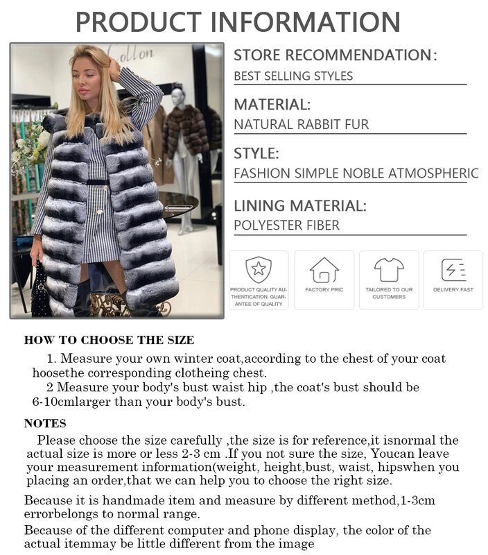 Women Natural Rabbit Fur Jackets Real Rex Rabbit Fur Stand Collar Coat Luxury Chinchilla Fur Fluffy Coats
