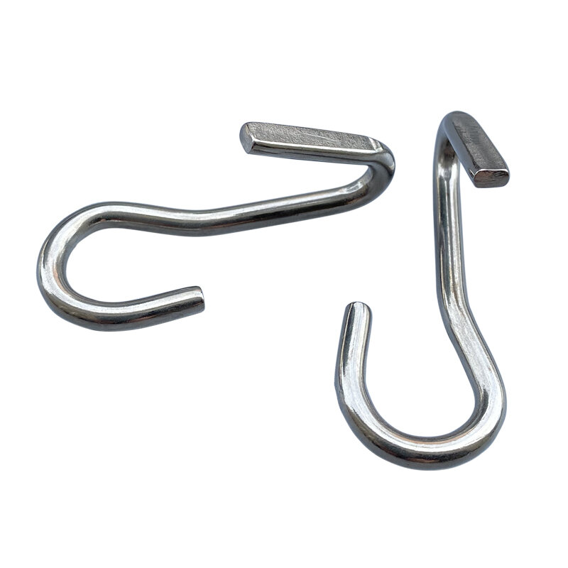 10 Pairs Stainless Steel Hooks Curb Chain Hook Double Hook With Left And Right Sides