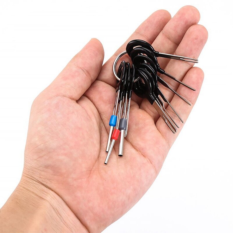 22PCS Auto Car Plug Circuit Board Wire Harness Terminal Extraction Pick Connector Crimp Pin Back Needle Remove Tool Set