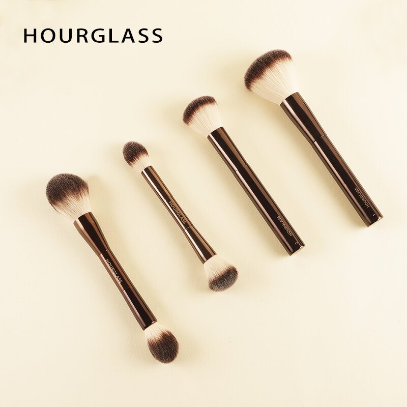 Hourglass kuas rias, kuas profesional semua jenis Eyeshadow Foundation Concealer bubuk Bronzer perona pipi Eyeliner dapat ditarik