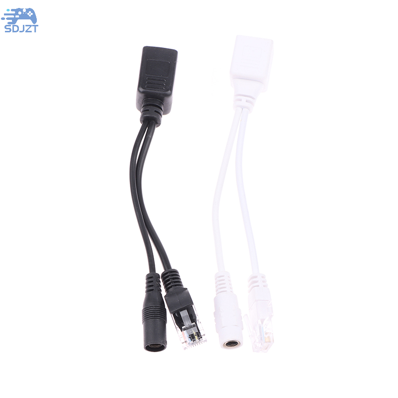 Kabel POE kabel adaptor atas Ethernet pasif kabel POE Splitter RJ45 modul catu daya injektor 12-48v untuk kamera