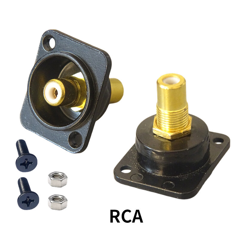 RCA hembra a hembra junta a tope recta con tornillo, Módulo de conector adaptador de panel fijo