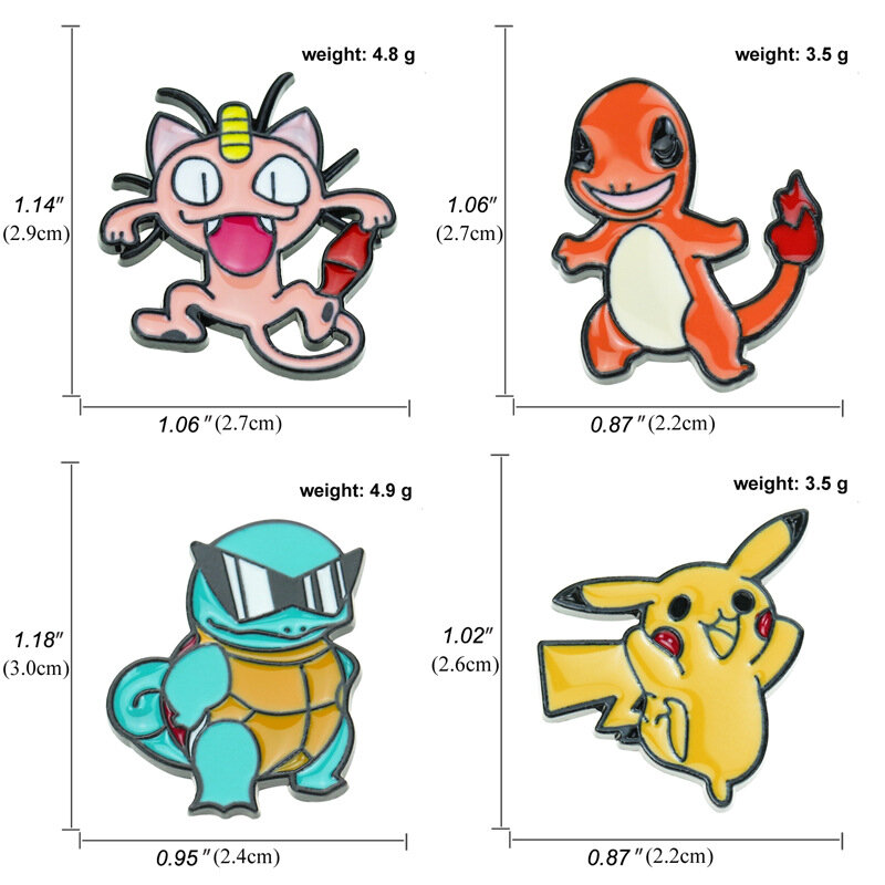 Figura de Pokémon Pikachu de Meowth, Pin de solapa, Pin, broche de Animal, insignia de películas de dibujos animados de estilo japonés, regalos para Fans y amigos