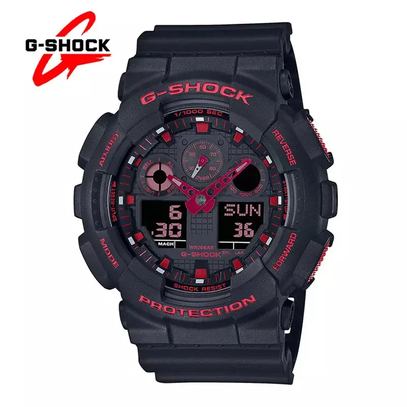 G-SHOCK GA100 zegarki męskie nowy wielofunkcyjny Outdoor sportowy odporny na wstrząsy Dial LED Dual Display etui z żywicy kwarcowy męski zegarek