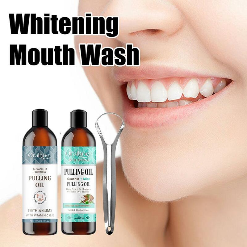 Coconut Mint Mouthwash Concentrated Mouthwash With Scraper Mint Antiseptic Freshening Mouthwash Tongue Y8i4