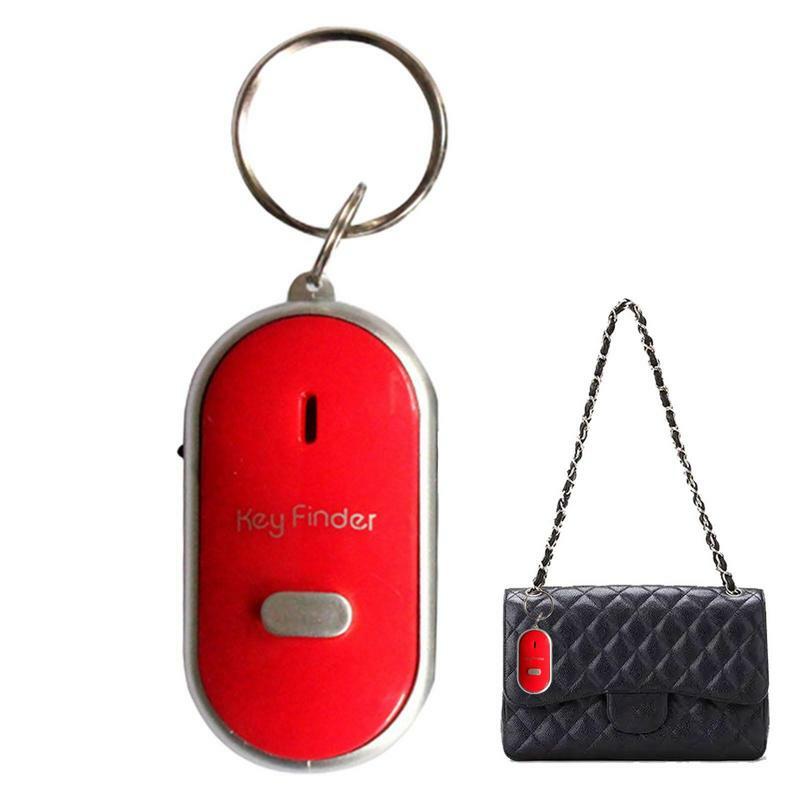 Telecomando Key Finder Anti Lost Alarm Key tracker con indicatore LED e torcia a LED fischietto portatile Key Finder