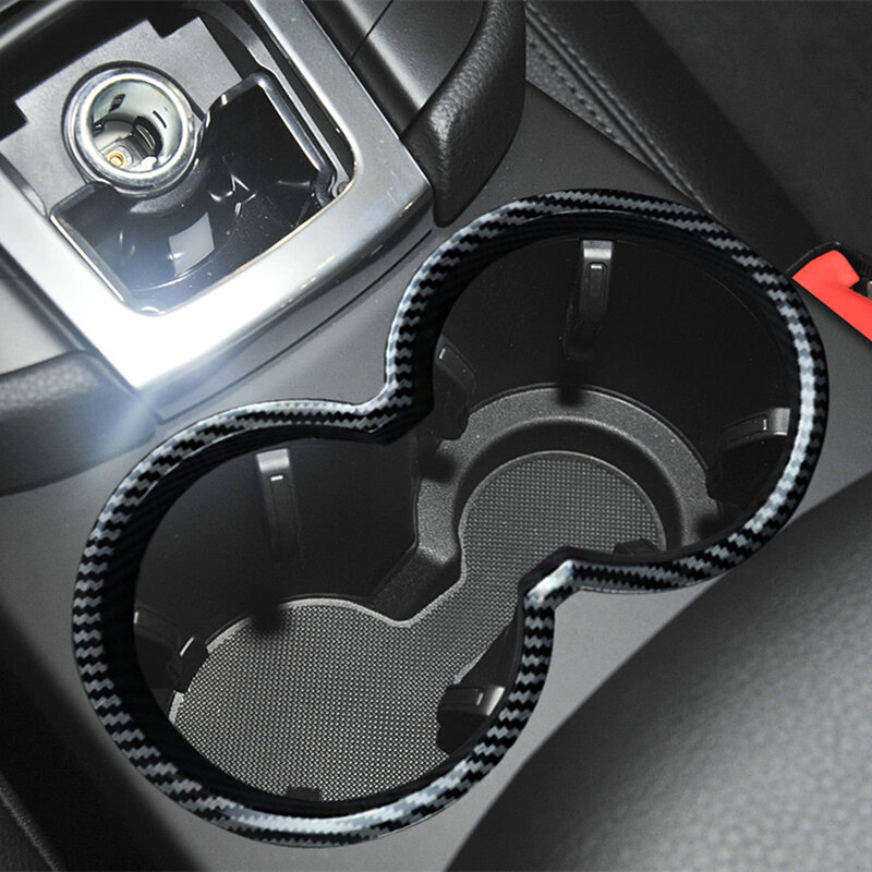 Cadre porte-gobelet à eau pour Console centrale de voiture, motif en Fiber de carbone, décoration pour Porsche Macan 2014 – 2021, décalcomanies modifiées