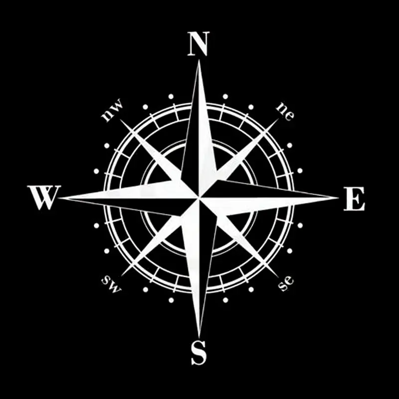 Car Stickers NSWE Compass Car and Motorcycle Body Exterior Waterproof Sunscreen Vinyl Decal
