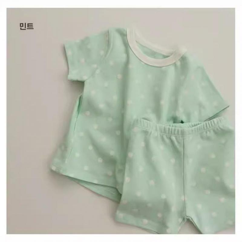 2024 Summer New Baby Candy Color Short Sleeve Set Infant Boy Girl Dot T Shirts + Shorts 2pcs Suit Toddler Cotton Casual Outfits