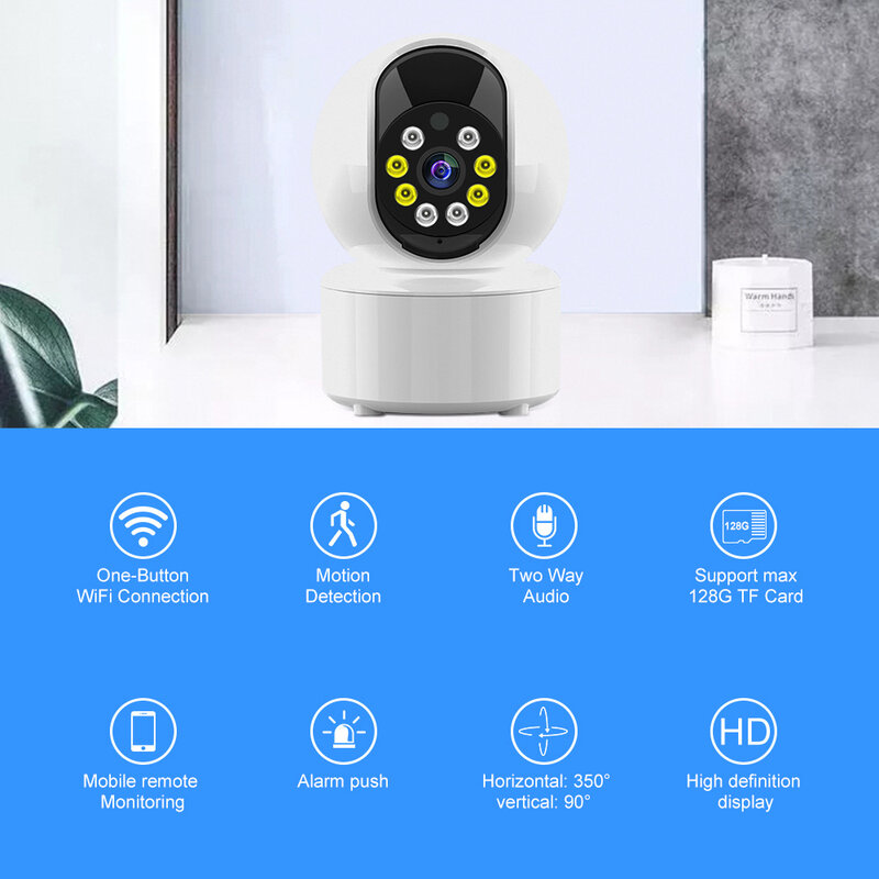 Pyuntai-minicámara inteligente CCTV, cámara de seguridad Ip HD con visión nocturna, 1080p, intercomunicador de Voz bidireccional, cámara de vigilancia para el hogar