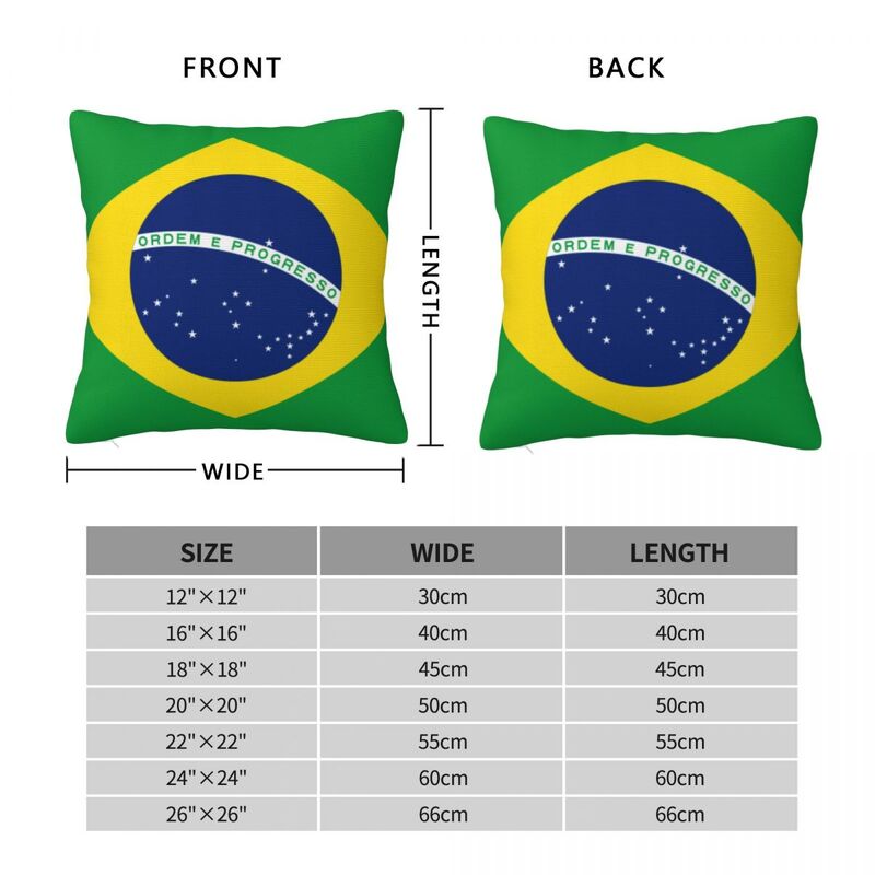 Brazilië Br Brasil Nationale Vlag Vierkante Kussensloop Voor Sofa Sierkussen