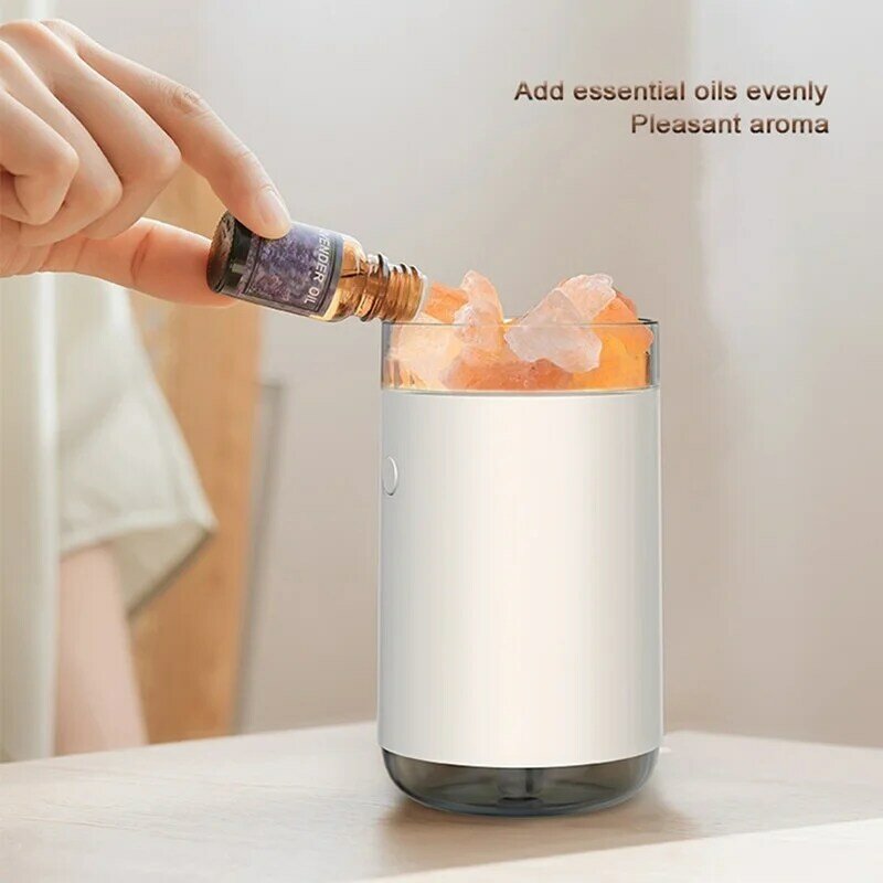 Z20New Salt Lamp Aromatherapy Humidifier Desktop Colorful Lights Multifunctional Spray Humidifier with LED Lamp for Bedroom Home