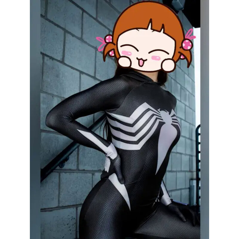 Halloween Adults Female Venom Symbiote Gwenom Spidercosplay Costume Girls Woman Superhero Zentai Bodysuit Party Jumpsuits