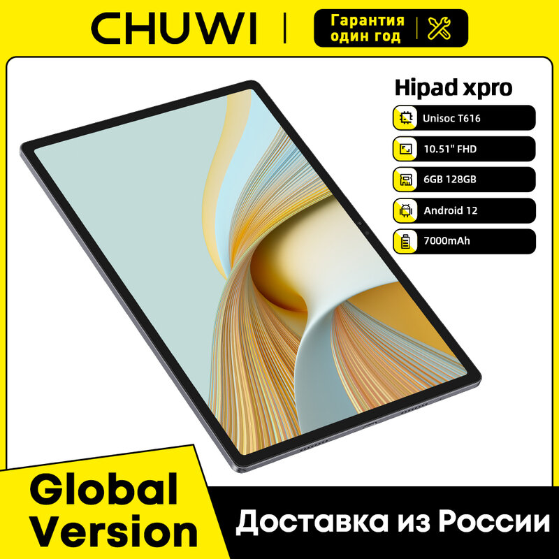 CHUWI-Tableta HiPad XPro de 128 pulgadas, Tablet de 6GB y 10,5 GB, Android 12, FHD, pantalla IPS, Unisoc, T616, Qcta Core, 4G, PC