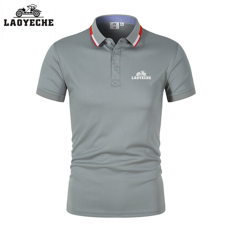 Embroidery Laoyeche Men's Breathable Polo Shirt Spring and Summer New Business Leisure High Quality Lapel Polo Shirt for Men