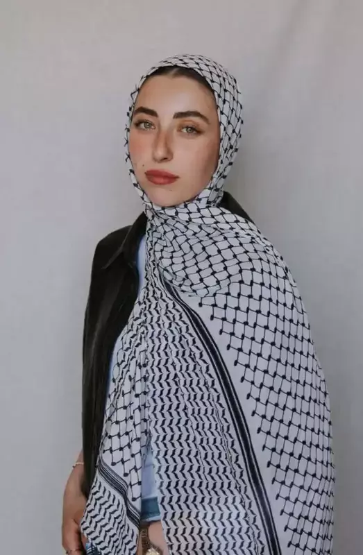 Syal sifon Palestina syal rakyat Kufiya selendang wanita besar lunak syal Palestina syal wanita Muslim hijab