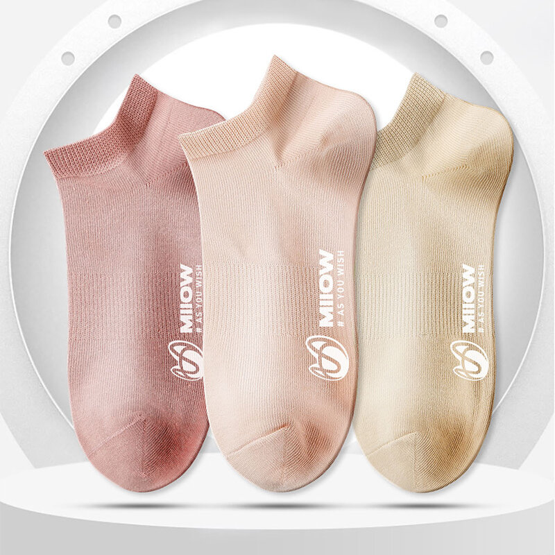 Calcetines tobilleros de algodón para mujer, calcetín informal de corte bajo, estampado de moda, colorido, lote de 5 pares