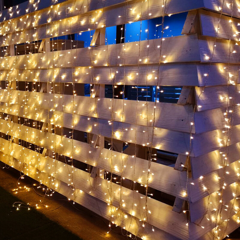 Guirlande lumineuse de noël à LED, 2 m x 2 m/3 m x 3 m/3 m x 6m, 200 m/300/600 m, lumière féerique, éclairage de vacances, pour mariage, fête à domicile