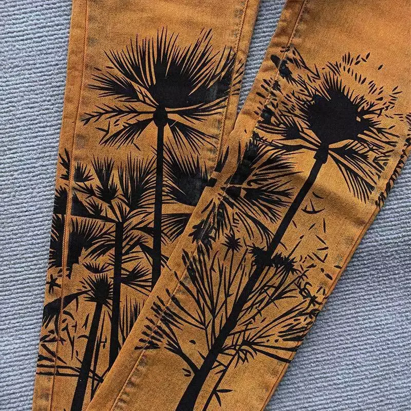 Hoge Kwaliteit 2024 Nieuwe Paarse Merk Jeans Amerikaanse Vintage Wash Mode All-In-One Broek