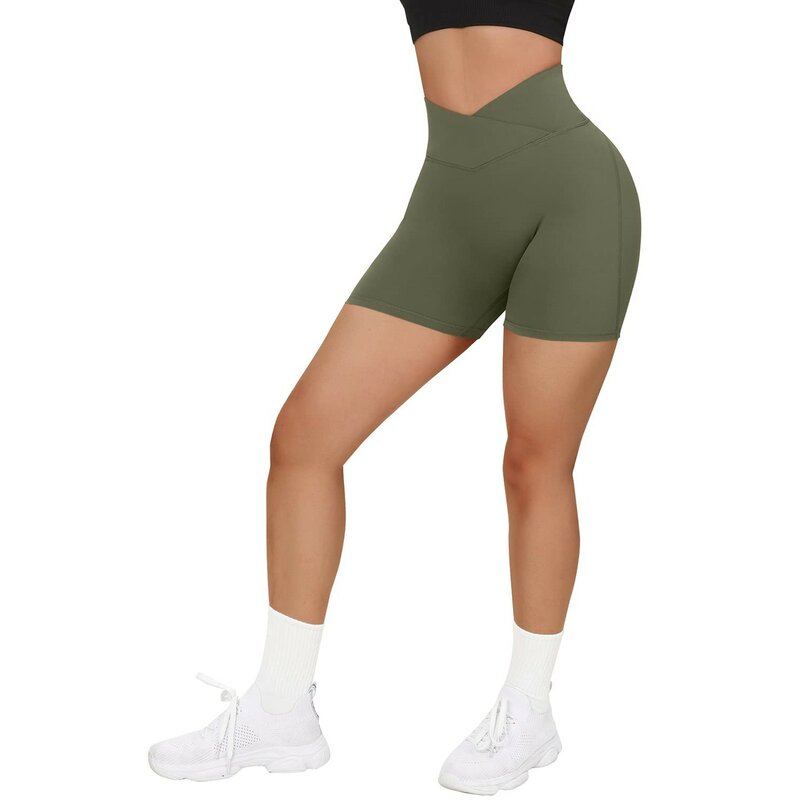 Shorts de treino de cintura alta para mulheres, leggings sexy scrunch, shorts push up butt ioga, calças justas de ginástica, calças fitness