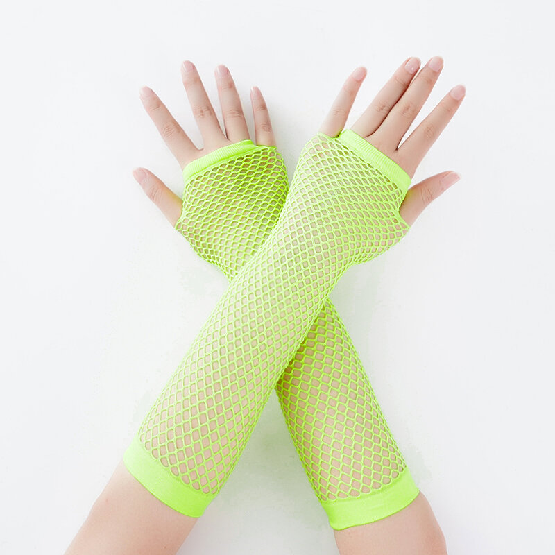 Neue Mode Neon Fishnet Finger Lange Handschuhe Bein Arm Manschette Partei Tragen Fancy Kleid für Frauen Sexy Schöne Arm Wärmer