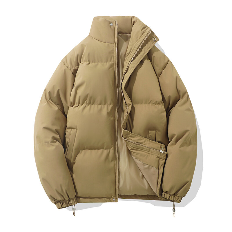 Y2K осенне-зимняя винтажная теплая куртка-пуховик женское дизайнерское пальто с высоким воротником на молнии с хлопковой подкладкой Женское пальто