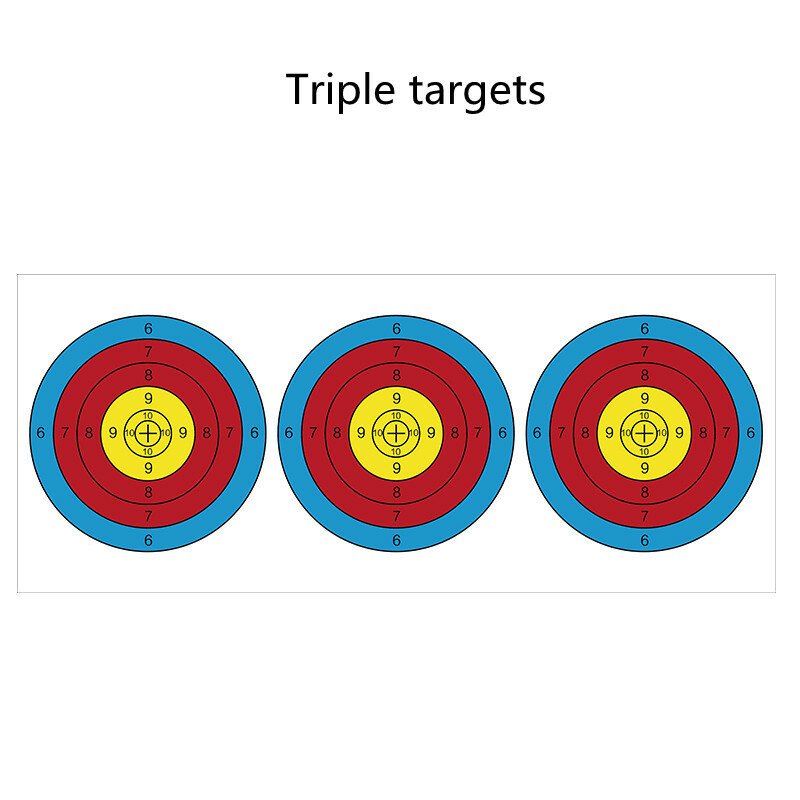 25*60cm Archery Triple target Paper Standard Ring Dart Board Gauge Shooting Dart Training Paper Targets for Shooting Range