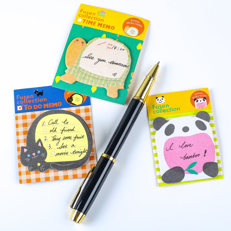 20 lembar lucu Kawaii catatan tempel bantalan Memo katak babi Panda kucing kura-kura kelinci gajah Post Notepad gadis anak-anak alat tulis sekolah