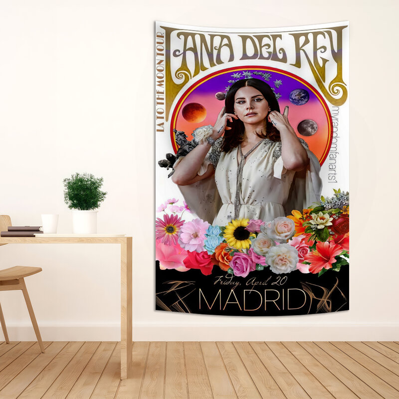 90x150cm Lana Del Rey Flag Tapestry, Religious Tapestry, Wall Decoration, Aesthetic Room, Art Deco Tapestry Dormitory