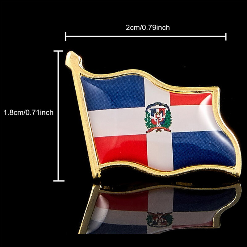 Emblemas de lapela na mochila e roupas, decoração da América do Norte, o, República do Caribe Bandeira