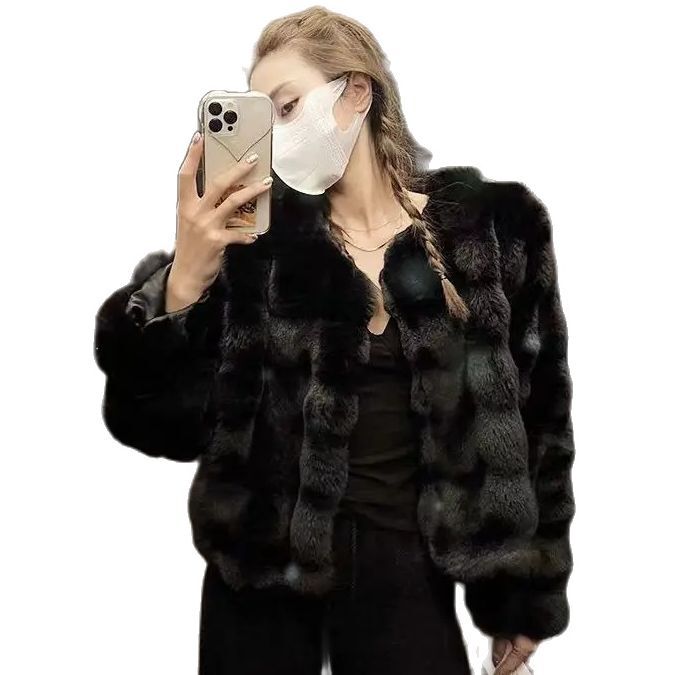 Корейская модная куртка из искусственного меха, Женское зимнее высококачественное пальто из искусственного меха норки и бархата, женские мягкие толстые меховые короткие куртки