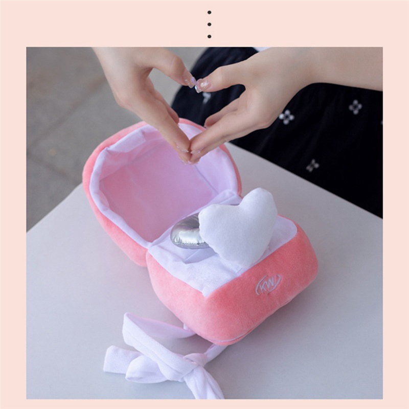 Caja de anillo creativa de juguete de felpa, funda de anillo de diamante de amor, anillo de pareja de peluche, caja de regalo sorpresa, propuesta de memoria, regalo de boda