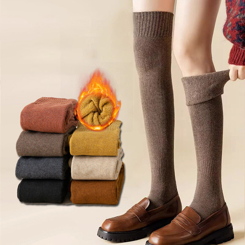 جوارب ضيقة للنساء ، جوارب طويلة فوق الركبة ، جوارب ثلج مثيرة ، أحادية اللون ، داخلية دافئة ، فتاة ضئيلة ، JK ، موضة ، شتاء ، 2023